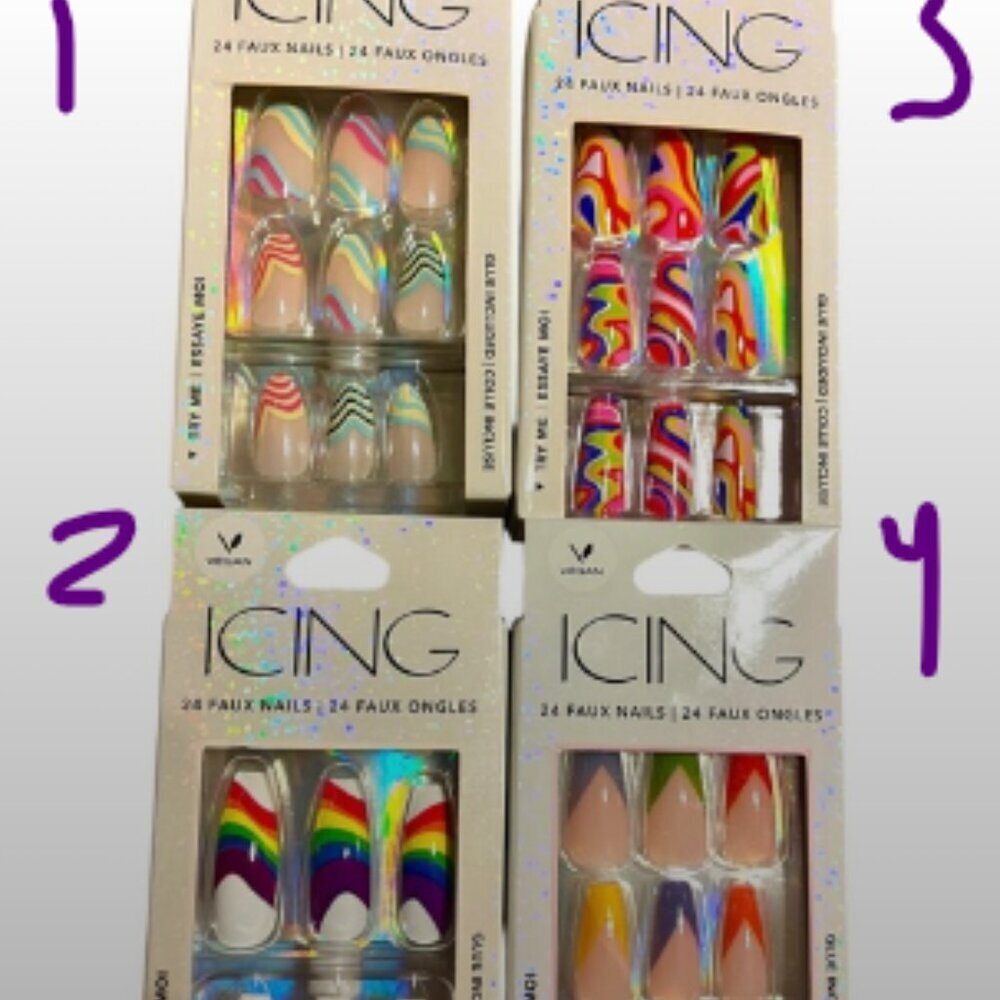 4/$20 Press-On Nails (Icing & Claire’s)